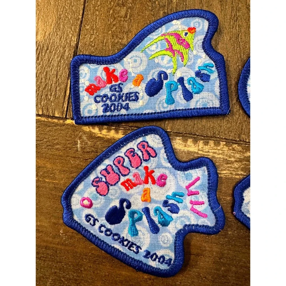 Girl Scouts 2004 Make a Splash Cookie Program Patch Lot of 4 GSUSA
